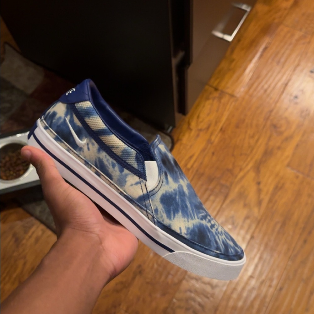 Nike Blue and White Slip-On Loafers